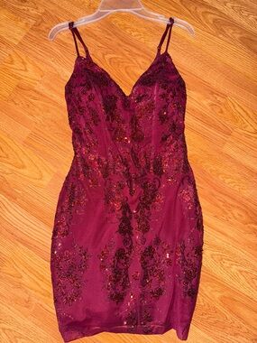 Windsor Deep Wine Sequin Mini Dress